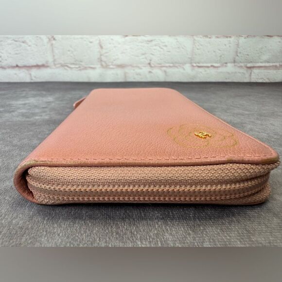 Chanel Pink Camelia Zippy Leather Long Wallet - Picture 5 of 14